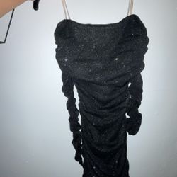 Black Long Sleeve Dress With Sparkle 