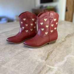 Tucker And Tate Girls Red Cowboy Boots Size 