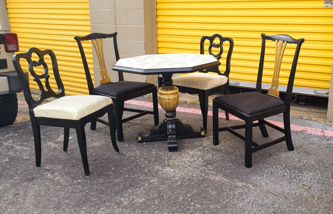 Vintage Dining Table Set 4chairs 