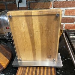 Really Nice Schmit Brothers Arcadia Wood Knife Block from Crate and Barrel