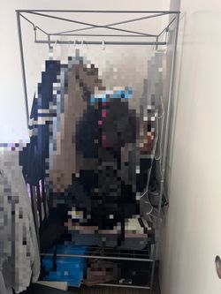 Closet Organizer / Metal Garment Rack with Shelves