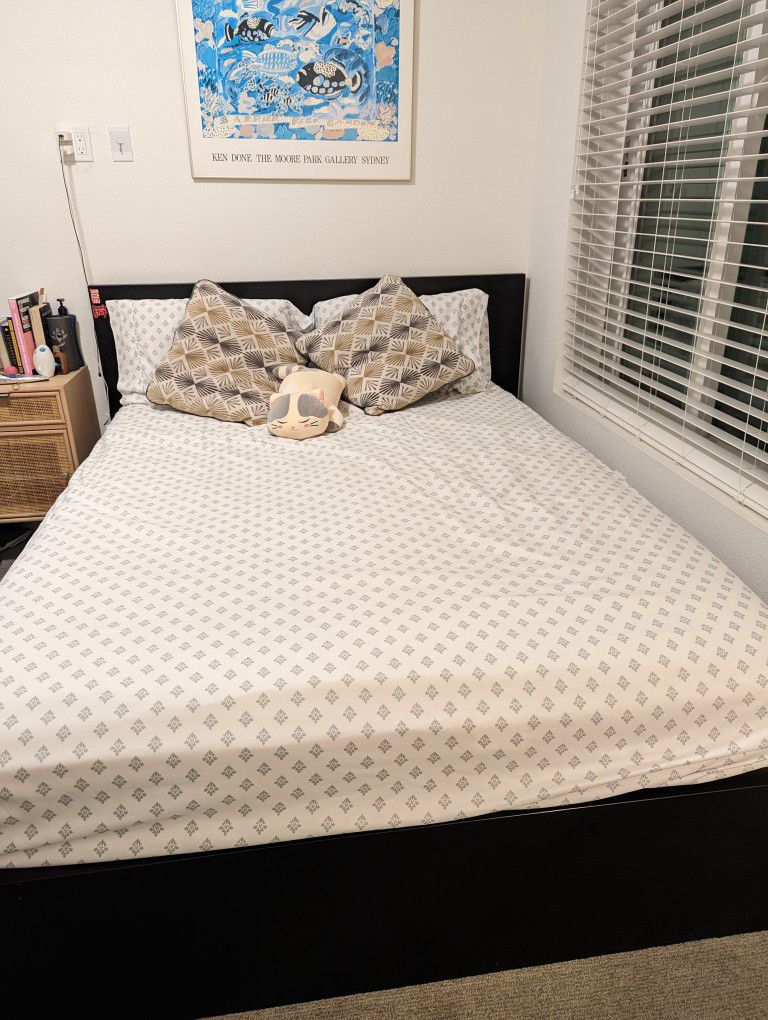 Bed Frame , Mattress, Mattress Cover , Pillows 