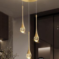 3-Light Gold Chandelier 