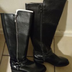 Knee high Black Leather Boots