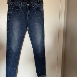 Express Women's Dark Blue Skinny Jeans