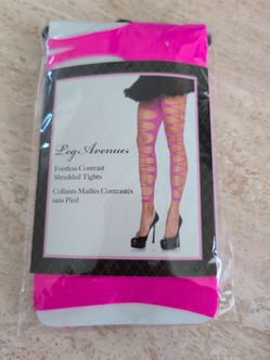 Leg Avenue Footless Contrast Shredded Tights