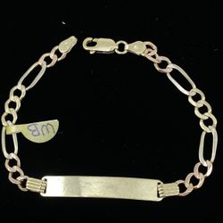 $800 Three Tone Gold ID Link Bracelet