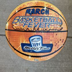 Miller Basketball Aluminum Beer Sign