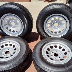 17" Chevy Wheels Steel Rims With Very Very Good Tires