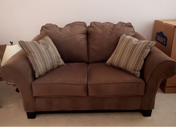 Cozy microsuede love seat