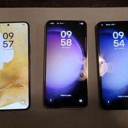 3 Samsung Galaxy Phones – 2x S23 (128GB) + 1x S22 (128GB) – Priced to Sell!