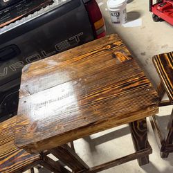 Bar table and stools