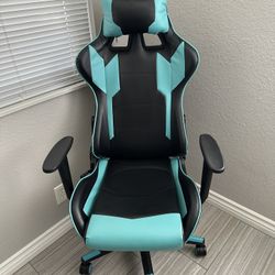 Gaming Computer Chair Black Blue Teal 