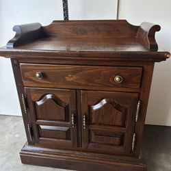Vintage Ethan Allen Solid Wood Cabinet With Drawer Nightstand End Table