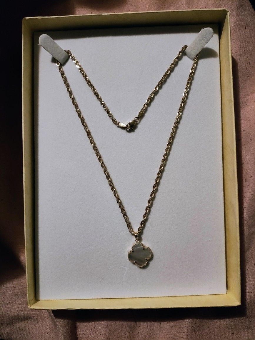 Rope Chain With Van Cleef 14k For Women Or Girl 16inch