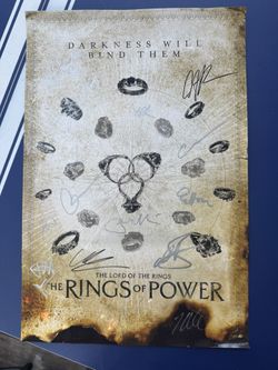 Rings Of Power Cast Signed Poster From San Diego Comic Con 2024