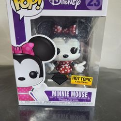 Funko Pop Minnie Mouse Diamond Collection Hot Topic Exclusive 23 Glitter Figure