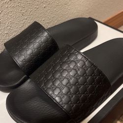 Gucci Leather Slides 