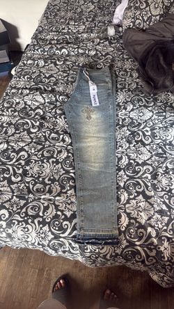 purple jeans