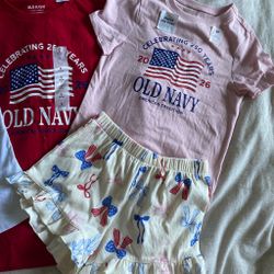 Old Navy Fourth of July T-shirt and shorts