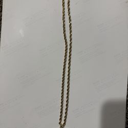 Gold rope 22” 10k 5mm chain with COD pendant 