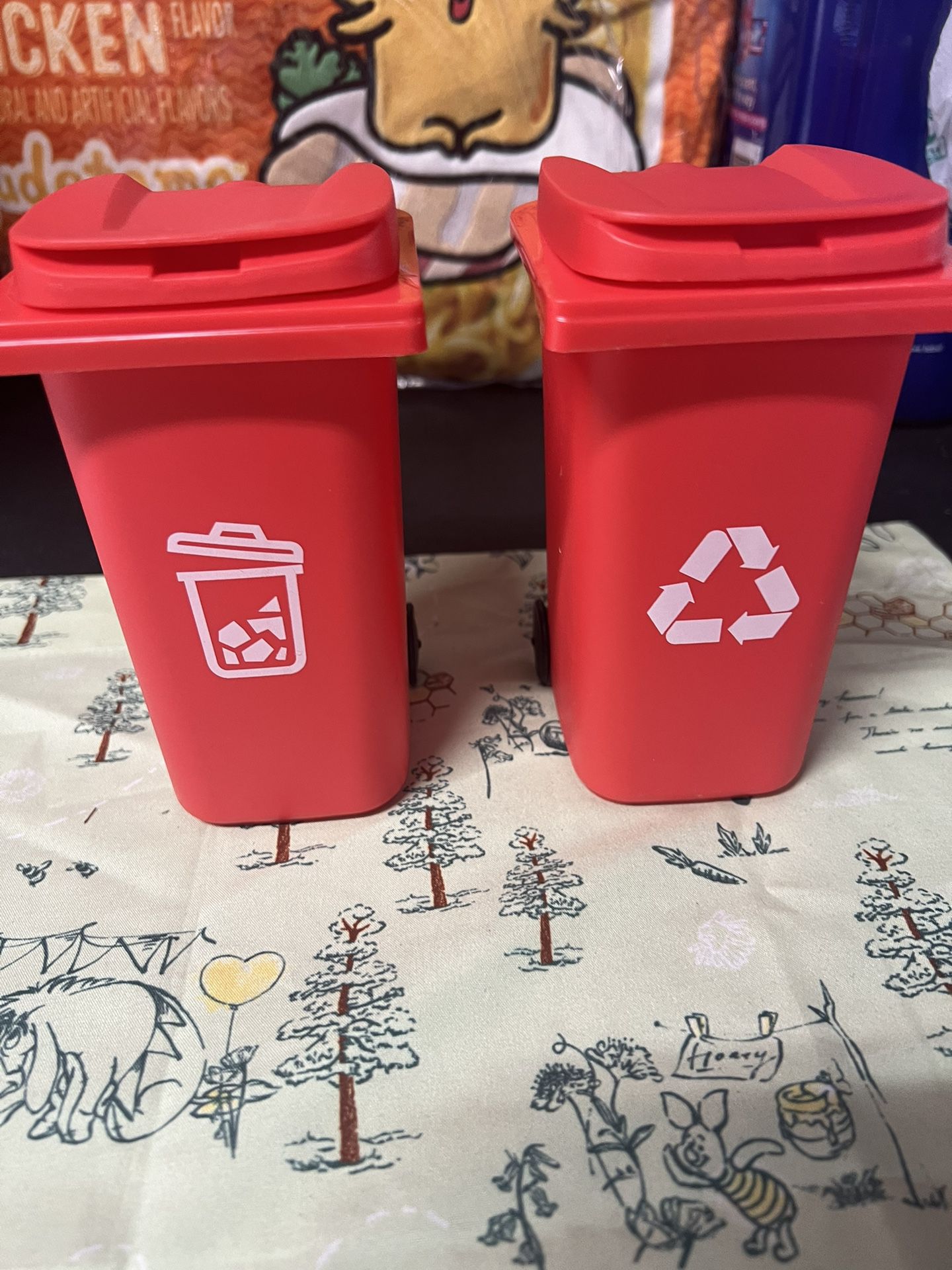 Red Trash Can Pencil Holder With Lid 