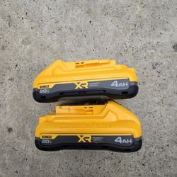 Dewalt 20v Batteries 4.0 Ah XR Powerpack Brand New Price For Both