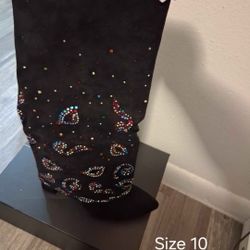 Cape Robbins Midrise Rhinestone Cowgirl Boots Size 10 