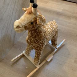 Giraffe Plush Rocking Animal Ride On Toy