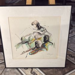 Original drawing of a chamber orchestra, impressionist style, 20x21 inches.