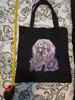 Nightmare before christmas Jack and Sally tote bag