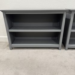Pottery Barn Set of 2 Bookcases In charcoal