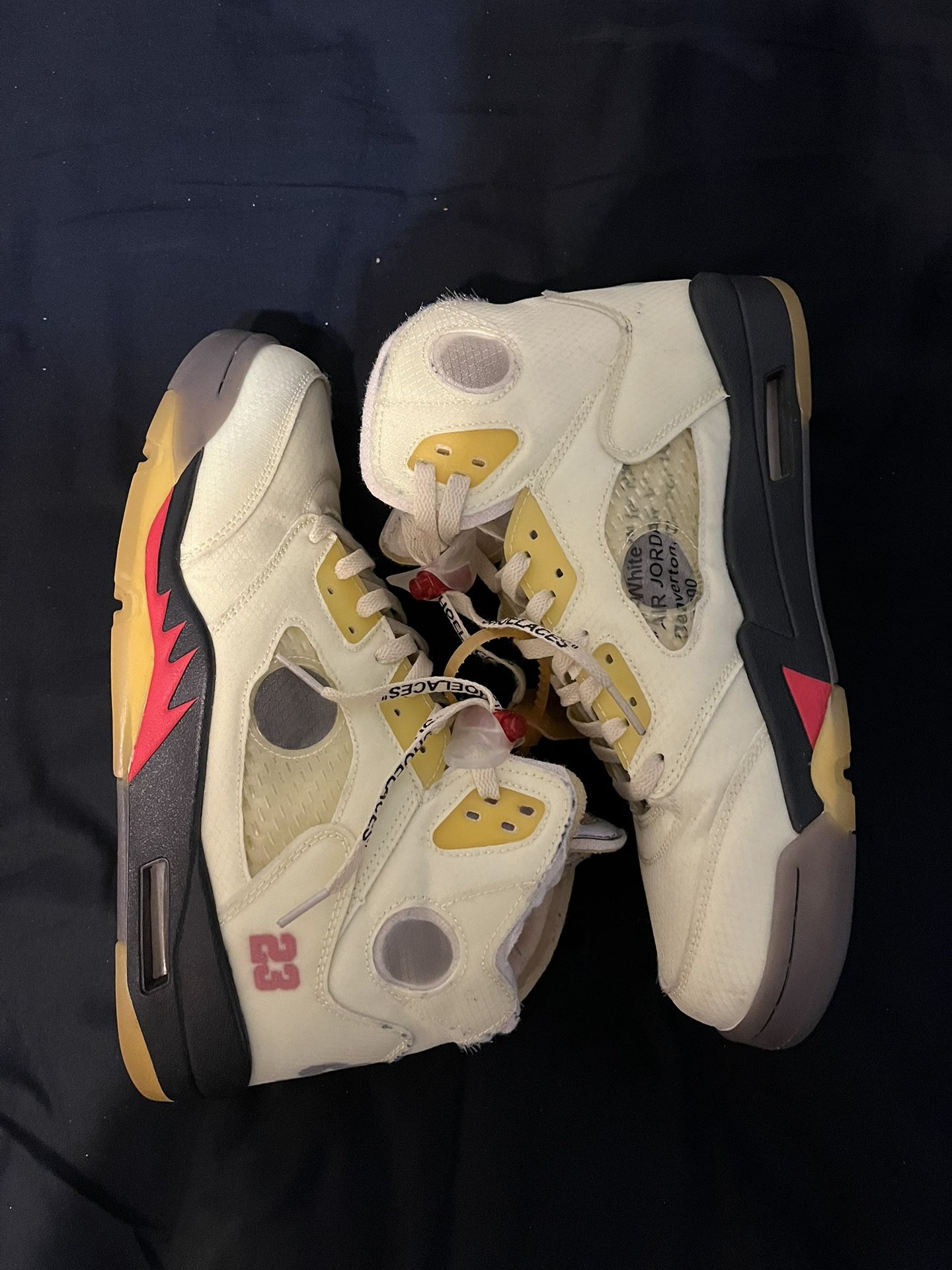 off white air jordan 5s sail
