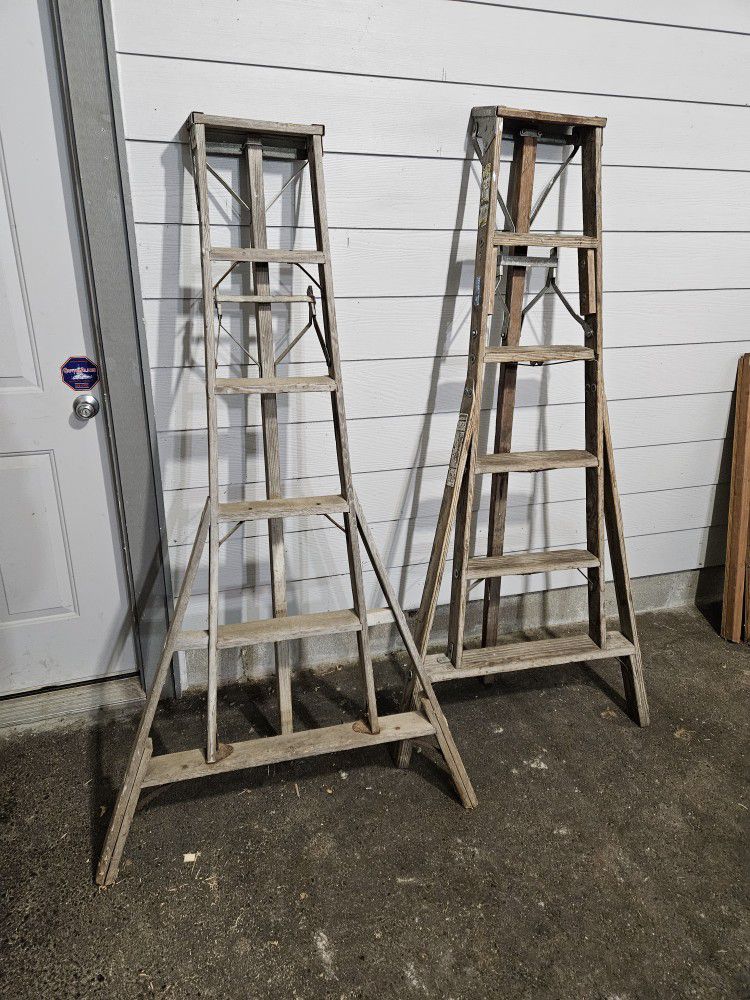 Two 6' Wood Ladders