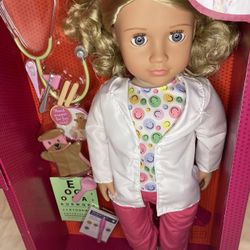 OUR GENERATION 18" FELICIA (DR.)  Doll w/accessories- Brand New in Box!
