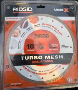 Rigid 10” Turbo mesh tile saw diamond blade