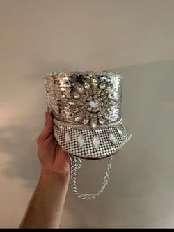 Sparkly silver sequin burningman/ festival hat