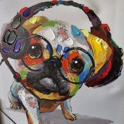 Dog Frames (2) Pug and Frenchie, Music, Mic, Gamers