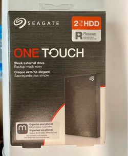 New Seagate - One Touch with Password 2TB External USB 3.0 Portable Hard Drive with Rescue Data Recovery Services - Black