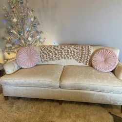 Vintage Couch Cream Embossed Print