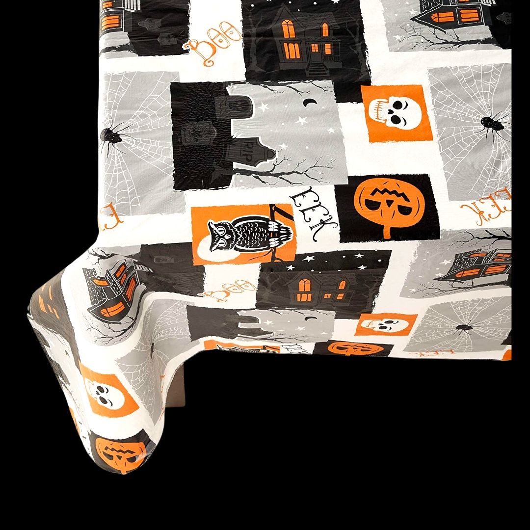 Way To Celebrate - Halloween Boo PEVA Vinyl Tablecloth 60"x84"