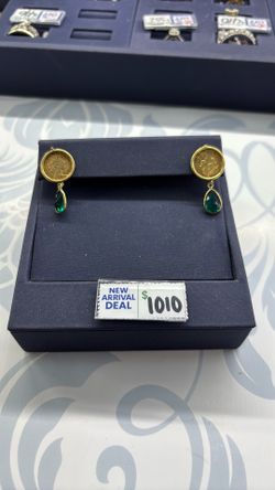 18k yellow coin earrings