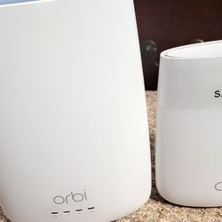 Orbi Internet (Modem & Router) + Satellite Extender For Longer WiFi Access 