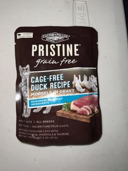 Castor & Pollux Pristine Grain Free Cage-Free Duck Recipe Morsels in Gravy Cat Food Pouches, 3 Oz (Pack of 24) BEST BY DATE: 06/12/23