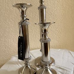 Set Of  3 TAHARI Home Candle Holders, H 10’’ 13’’ And 16’’ By 3’’W. 