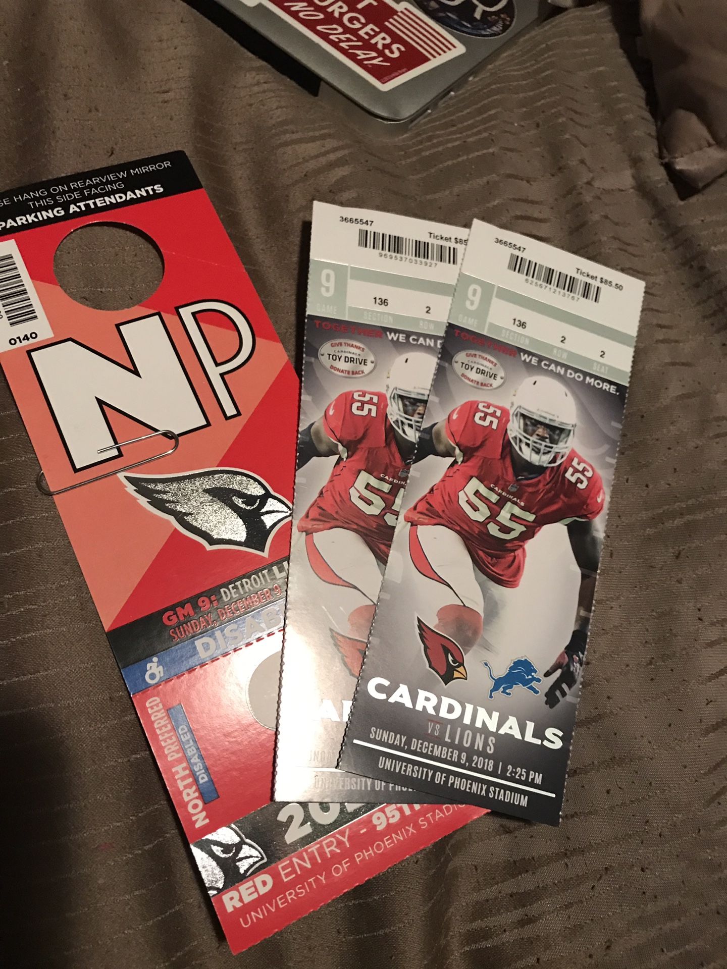 Two 2nd Row Tickets to the Lions vs Cardinals Game