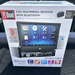 Dual Electronics XDVD179BT 7 inch Single DIN Car Stereo, Motorized Touch Screen, CD/DVD, New