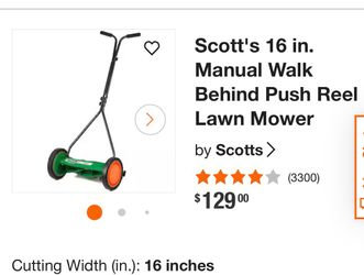 Scott's 16 in. Manual Walk Behind Push Reel Lawn Mower
