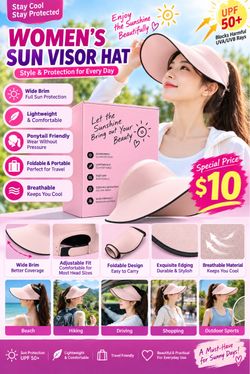 Women's Sun Visor Hat UPF 50+