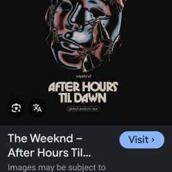 2 Tickets "After Hours Till Dawn " The Weekend Featuring  Playboi Cardi And  Mike Dean 